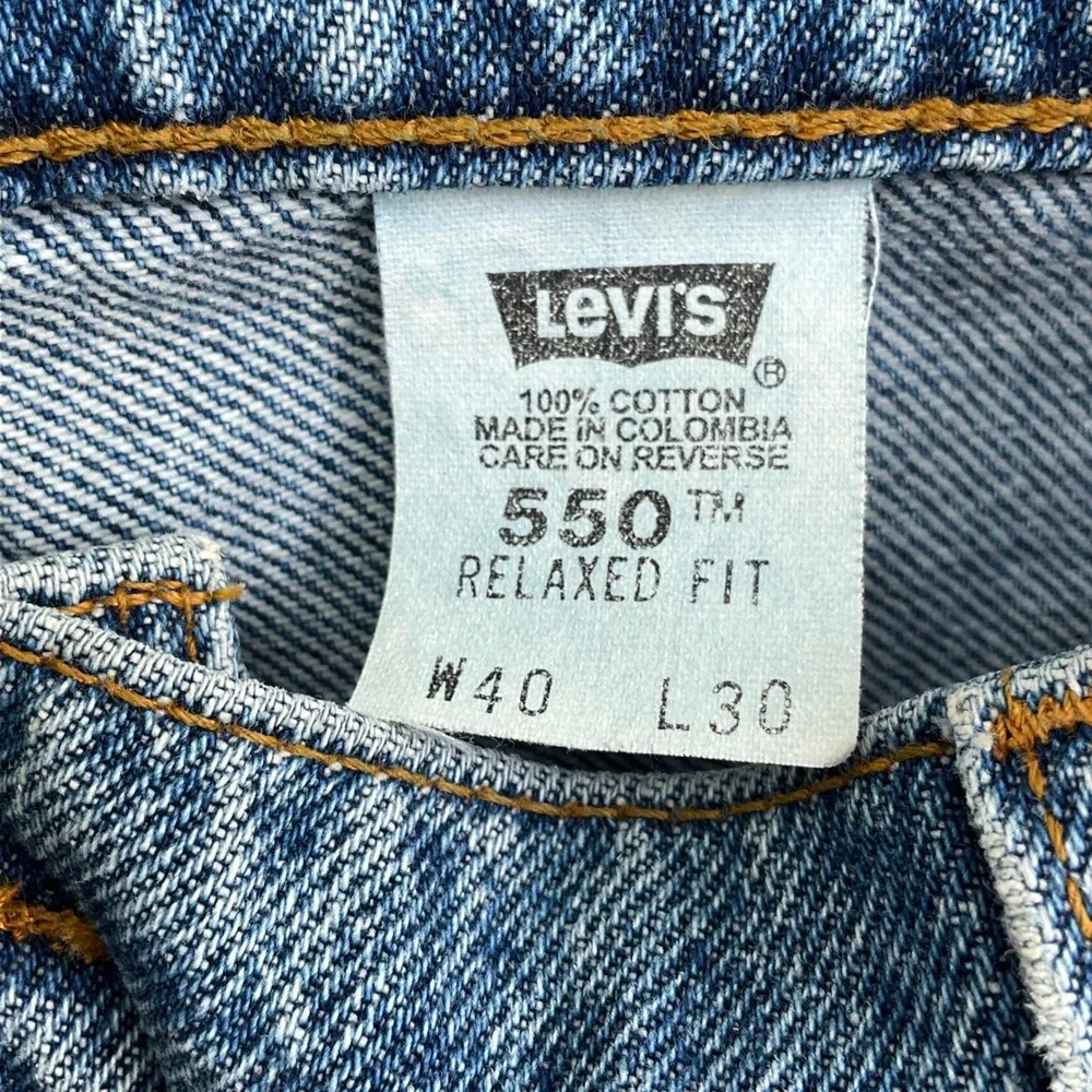 Levi's‎ 550 Jeans Men 40W 30L Blue Relaxed Fit Tapered Denim Orange Tab